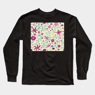 chintz pink and green Long Sleeve T-Shirt